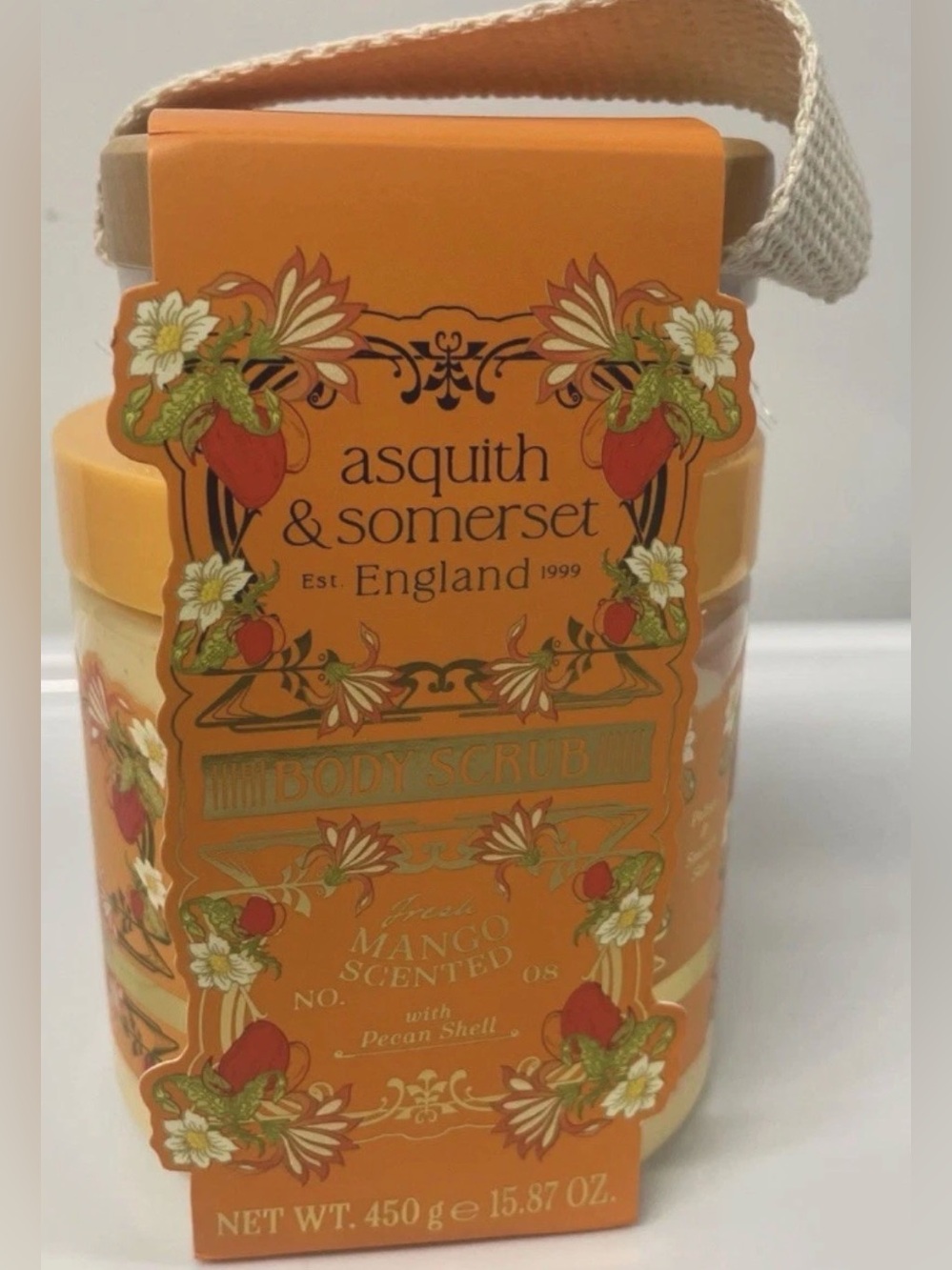 Asquith Somerset Body Scrub Fresh Mango W/ Brush, New